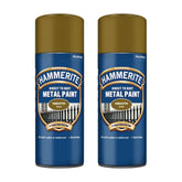 2X Hammerite Smooth Gold Spray Paint 400ml Spray Paint